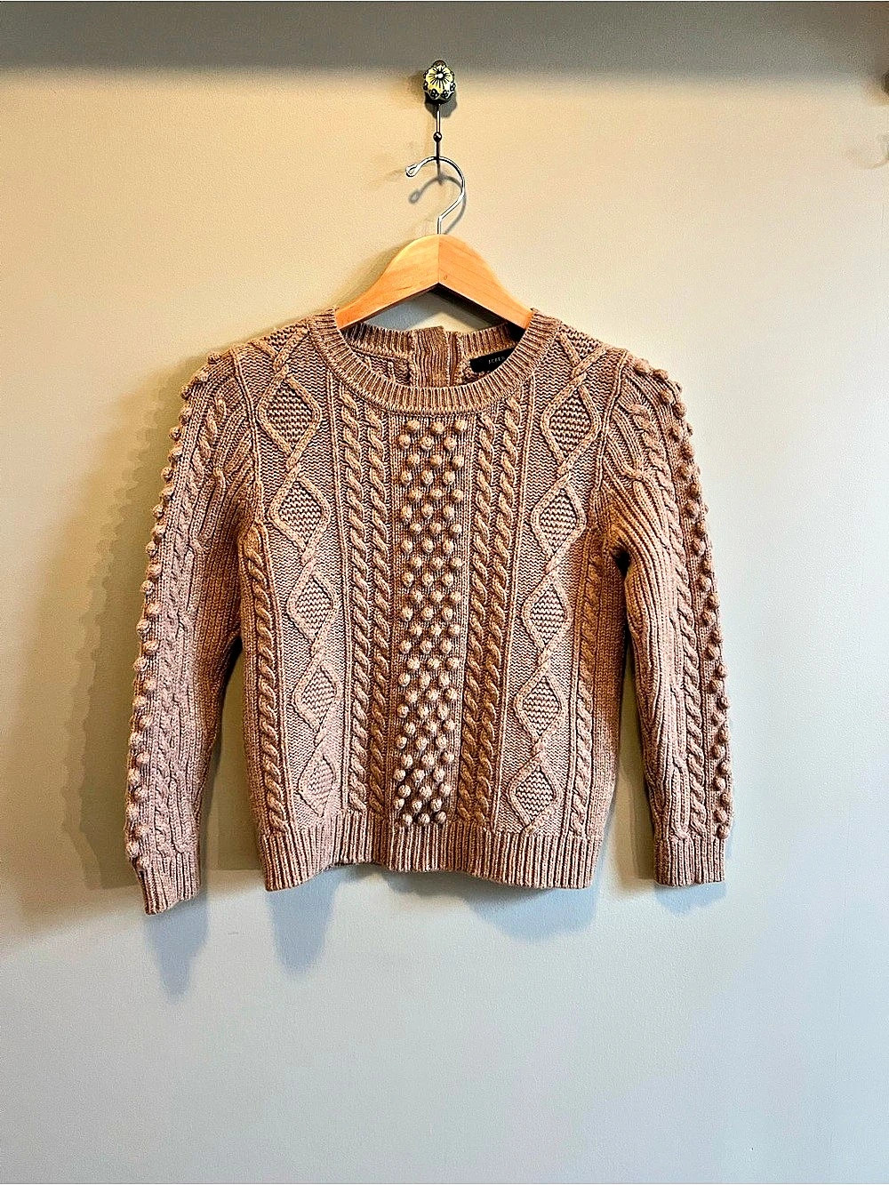 J.Crew Popcorn Cable-Knit Sweater Brown XS